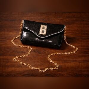 Bebe Miro Sequin Crossbody Clutch - Black - NWT